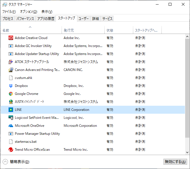 Windows10 Pc起動時にlineが勝手に立ち上がってしまう対策 The Modern Stone Age